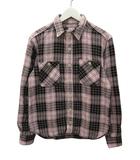 桃太郎ジーンズ MOMOTARO JEANS ネルシャツ 長袖 チェック柄 38 ピンク トップス