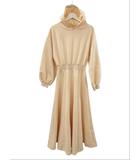 マジェスティックレゴン MAJESTIC LEGON スウェットロングワンピース フード 長袖 アイボリー M