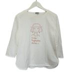 ピッコーネ PICONE プルオーバー カットソー 40 ラインストーン プリント コットン ホワイト オレンジ 白 長袖 トップス