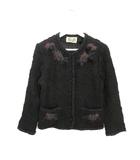 【ノンノンドール】フラワーモチーフ 刺繍 レース ツイードジャケット ムッシュ榊 ノンノンドール】フラワーモチーフ 刺繍 レース ツイードジャケット