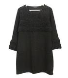 トゥービーシック TO BE CHIC ニット チュニック ワンピース ループヤーン 切り替え 40 ブラック 黒 ウール