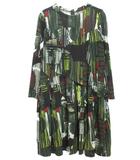 t.b ティービー センソユニコ ニット ワンピース チュニック 総柄 40 グリーン系