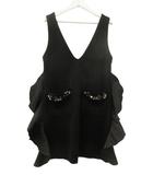 チェスティ Chesty フリルニットワンピース ノースリーブ Vネック ブラック 黒 0 スパンコール ビーズ