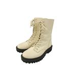 チアキ カタギリ chiaki katagiri サイドジップ レースアップブーツ 37 オフホワイト シューズ 靴