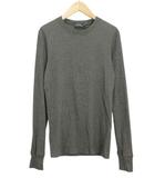 ポロ ラルフローレン POLO RALPH LAUREN リブ ニット レザーエルボーパッチ M グレー 長袖 トップス