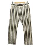 バーバリーブラックレーベル BURBERRY BLACK LABEL ストライプパンツ 82 オフホワイト ボトムス