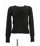 ヴィヴィアンウエストウッド Vivienne Westwood RED LABEL フリル ニット トップス シルク混 2 オーブ刺繍 ブラック 黒 長袖