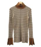 トゥデイフル TODAYFUL ジャガードパイピングニット F ブラウン系 トップス 長袖 ハイネック