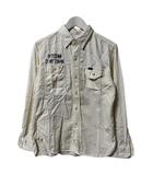 ステュディオダルチザン STUDIO D'ARTISAN 刺繍 長袖 ボタンシャツ M ホワイト トップス