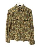 キャリー CALEE カモフラ柄 フリース 長袖シャツ M ブラウン 迷彩柄 トップス
