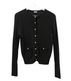 イエナ IENA ミニケーブル パール釦カーディガン ニット 黒 ブラック ウール 長袖 トップス