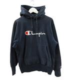 チャンピオン CHAMPION 90s リバースウィーブ パーカー USA製 ネイビー M スクリプト 刺繍ロゴ スウェット プルオーバー ヴィンテージ