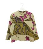 シセンドウ 詩仙堂 HITOSHI TAMURA ちりめん 縮緬 ブラウス 花柄 プリント アイボリー系 トップス