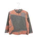 シセンドウ 詩仙堂 HITOSHI TAMURA ちりめん 縮緬 ブラウス ピンク グレー プリント 総柄 トップス