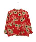 シセンドウ 詩仙堂 HITOSHI TAMURA ちりめん 縮緬 ブラウス 花柄 プリント 赤 レッド トップス