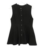 ナチュラルビューティーベーシック NATURAL BEAUTY BASIC ペプラムニットジレ ベスト FR ブラック 黒 トップス