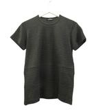 トリココムデギャルソン tricot COMME des GARCONS Tシャツ 半袖 丸首 ボーダー ブラック系 ダークグレー ウール トップス