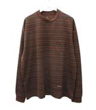 スノーピーク snow peak Hybrid Wool Mesh Stripe L/S T-Shirt SW-25AU014 ハイブリッドウール メッシュ ストライプ ロングスリーブ Tシャツ XL ブラウン系 ボーダー 長袖 カットソー トップス