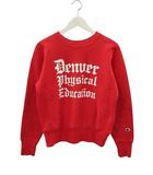 チャンピオン CHAMPION リバースウィーブ C3-W011 青単タグ 復刻 スウェット S 赤 レッド プリント 長袖 トレーナー トップス