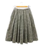 ローブドシャンブル robe de chambre コムデギャルソン モヘア チェック フレア スカート M オフホワイト 白 ブラック 黒 モヘヤ ボトムス 90's ヴィンテージ