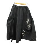 ジウ 慈雨 センソユニコ ドローイング 変形 スカート 40 ブラック 黒 コットン 2024AW ボトムス