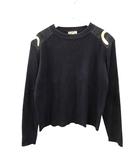 エヴィス EVISU 肩カモメ 長袖 コットン ニット セーター 40 ネイビー 紺色 トップス ☆AA★