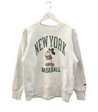 チャンピオン CHAMPION 24FW リバースウィーブ  クルーネック スウェット ミッキー プリント C3-A031 グレー S 長袖 トレーナー 裏起毛 トップス