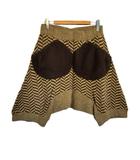 フラボア FRAPBOIS ニット サルエル ハーフ パンツ 1 ヘリンボーン ウール アンゴラ ブラウン 茶色 ボトムス