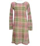 シビラ SYBILLA ニット ワンピース チェック ウール モヘヤ M ピンク系 長袖