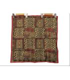 フェンディ FENDI レオパード ハンカチーフ 豹柄 ベージュ系 赤系 総柄 ☆AA★