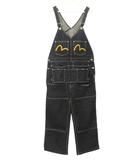 エヴィス EVISU エプロン付き デニム ダブルニー オーバーオール 34 インディゴブルー カモメプリント サロペット ボトムス ☆AA★