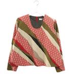 シセンドウ 詩仙堂 HITOSHI TAMURA ちりめん 縮緬 レイヤード ブラウス レッド 赤 トップス 麻の葉模様