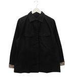 バーバリー ロンドン BURBERRY LONDON シャツジャケット 15 大きいサイズ 黒 ブラック コットン 上着 アウター