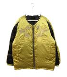 ドレスキャンプ DRESSCAMP 箔加工 ドラゴン刺繍 ブルゾン ダウンジャケット 48 ゴールド系 ブラック