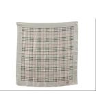 バーバリーズ Burberrys スカーフ 大判 シルク 絹 チェック柄 ライトグレー系