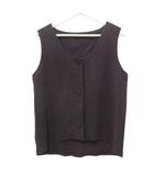 シセンドウ 詩仙堂 HITOSHI TAMURA ちりめん 縮緬 ベスト ノースリーブ カットソー ネイビー 紺 トップス