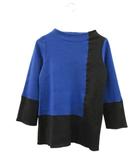 ニット セーター トップス ブルー 青 黒 長袖 40