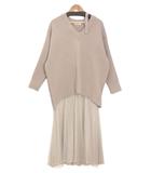 ココディール COCO DEAL ビッグニット × チュール ワンピース 2 モカ グレージュ系