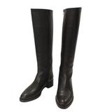 ロングブーツ レザー 36 ブラック 黒 シューズ 本革