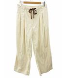 アダムエロペ Adam et Rope' 2タック ワイドルーズ ドカンパンツ GMS-24200 バギー コーデュロイ L オフホワイト ストレート ボトムス