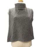 オットー OTTO ハイネックベスト ノースリーブ サイドオープン フリース グレー トップス