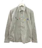 ユニフォームエクスペリメント uniform experiment ロゴ刺繍 ストライプ ボタンシャツ UE-190035 1 グレー 長袖 トップス