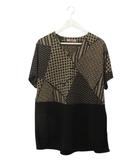 シセンドウ 詩仙堂 HITOSHI TAMURA 縮緬 ちりめん ドルマン ブラウス サイドスリット ブラック 黒 ベージュ系 プリント 花柄 半袖 トップス