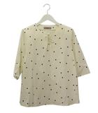シセンドウ 詩仙堂 HITOSHI TAMURA 縮緬 ちりめん ブラウス 白系 プリント ドット柄 半袖 トップス 薄手