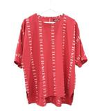 シセンドウ 詩仙堂 HITOSHI TAMURA TOMO COLLECTION ちりめん 縮緬 ブラウス ロゴ プリント ピンク系 トップス 半袖 プルオーバー