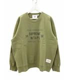 ダブルタップス WTAPS 21AW ロゴプリント クルーネック スウェット グリーン L ☆AA★