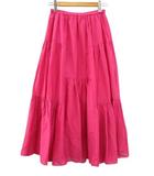 シビラ SYBILLA イレギュラーティアードスカート コットン シルク フューシャピンク M 2024SS ボトムス