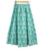 シビラ SYBILLA コットンシルク プリントスカート M グリーン系 2023SS ボトムス