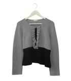 ニット カーディガン ブラウス フリル ブルー系 水色 ブラック 黒 長袖 トップス 11