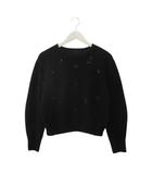 セーター ブラック 黒 ラインストーン ウール 長袖 11